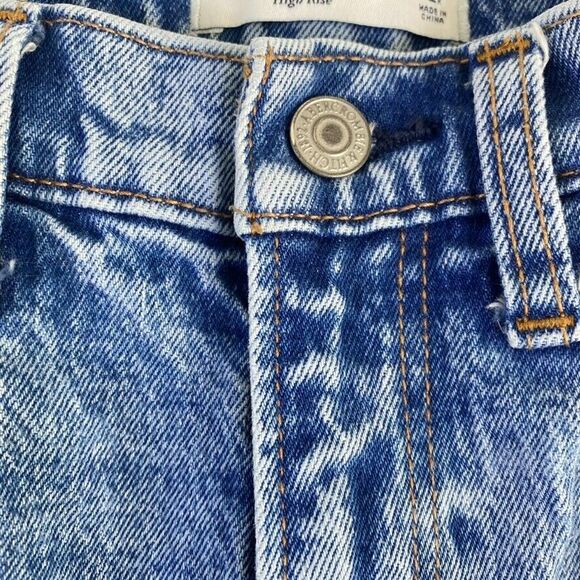 Abercrombie & Fitch Jeans Women Sz 26 The Mom High Rise Distressed Raw Hem - Picture 11 of 16